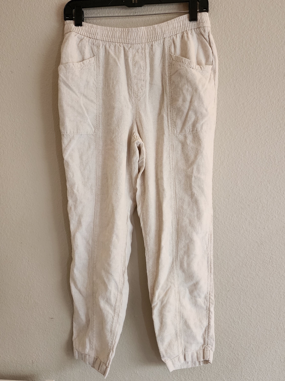 Old Navy High Rise Linen Crop Pants Women's Size Small Beige